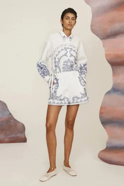 Hazel Embroidered Shorts White