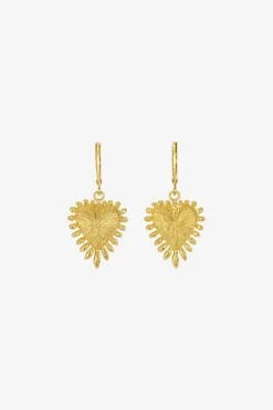 Heart Rays Earrings Gold