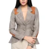 Hunting Blazer w/ Rectangle Elbow Patch Dove Glencheck