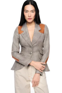 Hunting Blazer w/ Rectangle Elbow Patch Dove Glencheck