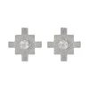 Inka Studs Sterling Silver - White Zircon