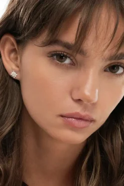 Inka Studs Sterling Silver - White Zircon