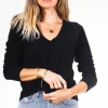 Jimi Long Sleeve V-Neck True Black