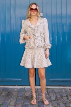 Julia Mini Skirt Tweed Cappuccino