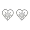 Kind Heart Earrings Silver - White Zircon