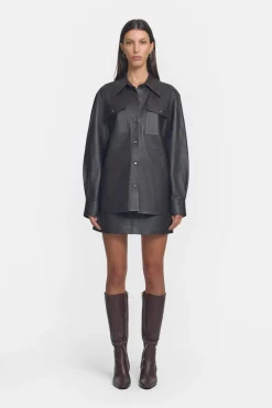 Kingpin Leather Shirt Chocolate