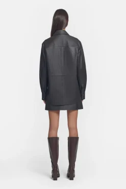 Kingpin Leather Shirt Chocolate