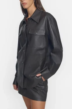 Kingpin Leather Shirt Chocolate