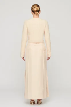 Kingston Pintuck Skirt Macadamia