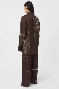 Laguna Shirt Chocolate Map Print