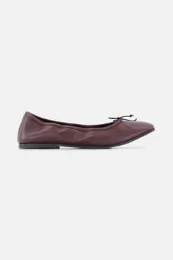 Leather Ballet Flat Deep Burgandy