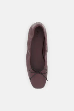 Leather Ballet Flat Deep Burgandy