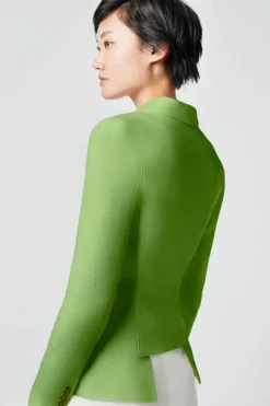 Linen Duchess Blazer Grass Green