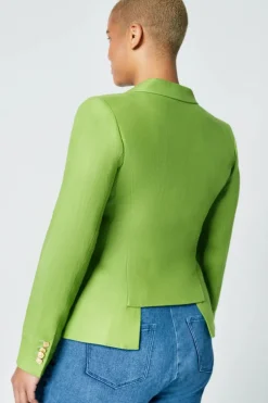 Linen Duchess Blazer Grass Green