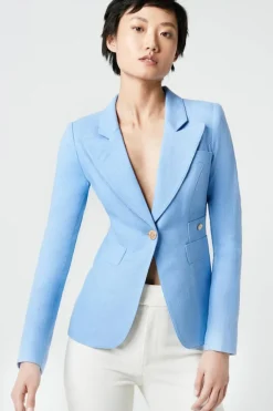 Linen Duchess Blazer Periwinkle