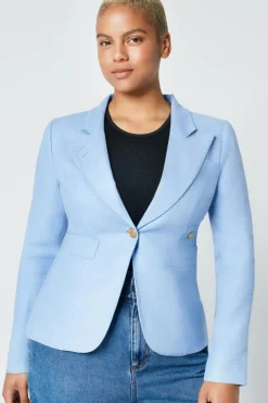 Linen Duchess Blazer Periwinkle