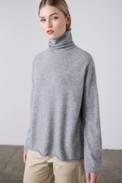 Mara Funnel Neck Grey Marle