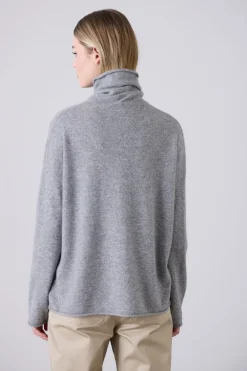 Mara Funnel Neck Grey Marle