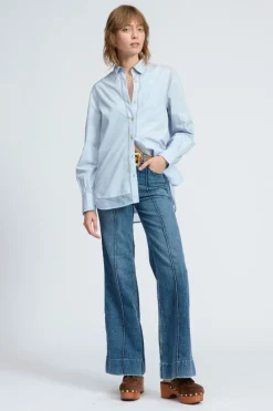 Maxine Combo Shirt Light Blue