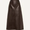 Maz Leather Skirt Chocolate