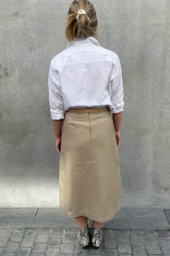 Maz Leather Skirt Gravel