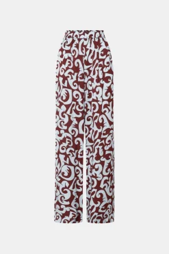 Medici Pant Red And Ice Blue Print