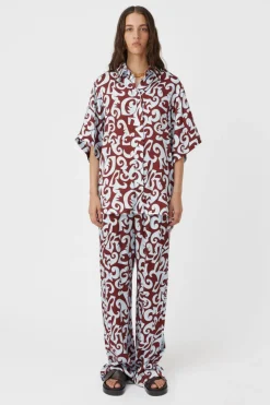 Medici Shirt Red And Ice Blue Print