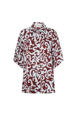 Medici Shirt Red And Ice Blue Print