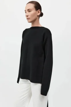 Milano Knit Scarf Jumper Black