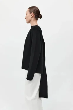 Milano Knit Scarf Jumper Black