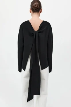 Milano Knit Scarf Jumper Black