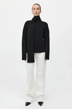 Milano Knit Scarf Jumper Black