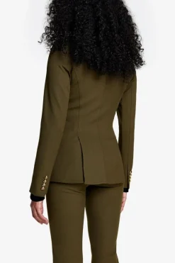 Military Peaked Lapel Blazer Army