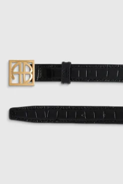 Monogram Belt Black Embossed