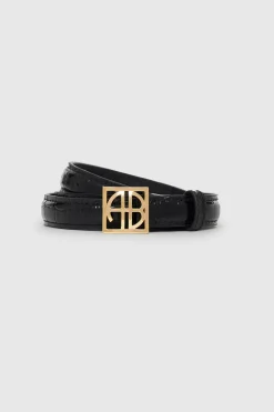 Monogram Belt Black Embossed