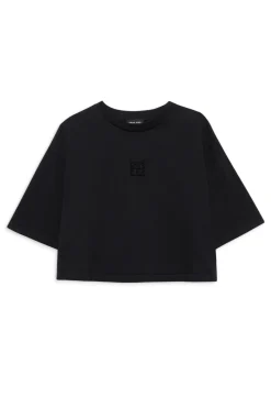 Myers Cropped Tee Framed Monogram Black