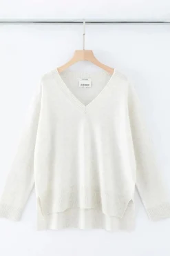 N.21 100% Cashmere Oversized High Low V Neck Terry