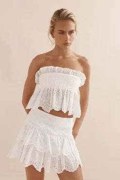 Newport Shorts White Broderie