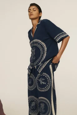 Oceane Silk Shirt Blue