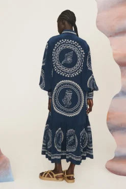 Oceane Silk Shirtdress Blue