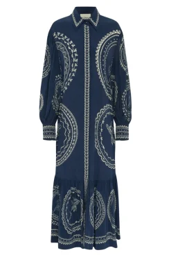 Oceane Silk Shirtdress Blue