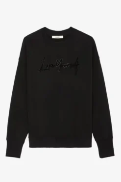 Oscar Love Yourself Diamante Sweatshirt Noir