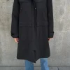 Parka Cotton Lined Fur 100cm Black