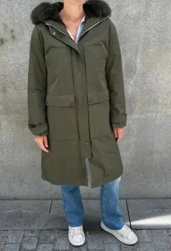 Parka Cotton Lined Fur 100cm Hunter Green