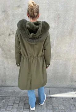 Parka Cotton Lined Fur 100cm Hunter Green