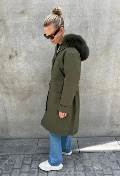 Parka Cotton Lined Fur 100cm Hunter Green