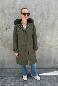 Parka Cotton Lined Fur 100cm Hunter Green