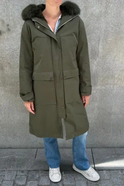 Parka Cotton Lined Fur 100cm Hunter Green