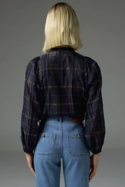 Passage Top Ink Black Check