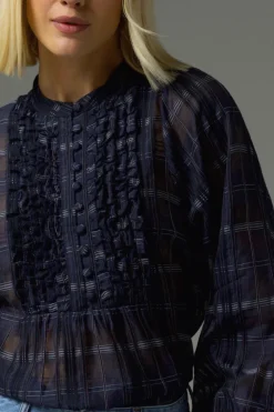 Passage Top Ink Black Check